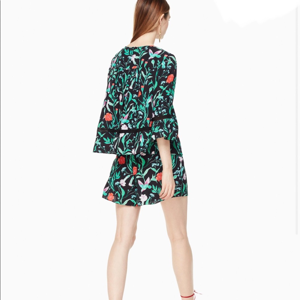 KATE SPADE Floral Jardin Crepe Romper Scenic Route - Picture 5 of 16